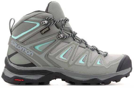 Кроссовки женские Salomon X Ultra 3 Mid GTX Shadow/Castor Gray/Beach Glass - Фото 1 большая