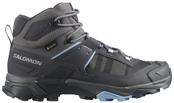 Кроссовки женские Salomon X Ultra 5 Mid Gtx Asphalt/Castlerock/Brunnera Blue - Фото 1 большая