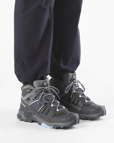 Кроссовки женские Salomon X Ultra 5 Mid Gtx Asphalt/Castlerock/Brunnera Blue - Фото 4 большая
