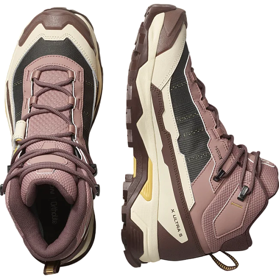 Кроссовки женские Salomon X Ultra 5 Mid Gtx Burlwood/French Roast/Rattan - Фото 3 большая