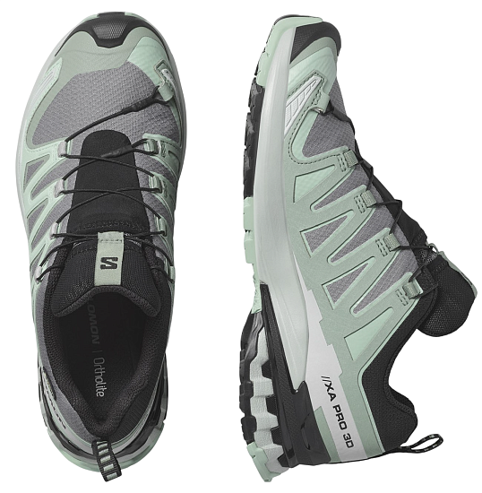 Кроссовки женские Salomon Xa Pro 3D V9 Gtx Quiet Shade/Lily Pad/Blue Haze - Фото 5 большая