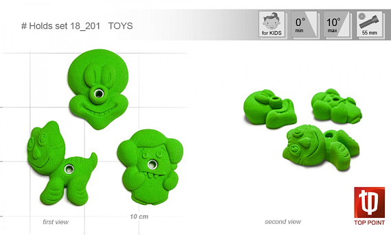 Зацепы скалолазные Top Point Toys 201 набор 3 шт - Фото 1 большая