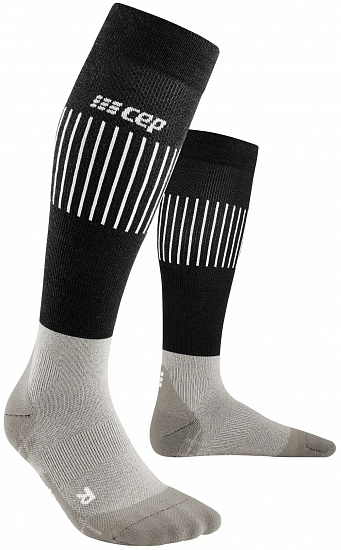 Носки женские CEP C233W Ski Ultralight Compression Tall Black/Grey - Фото 1 большая