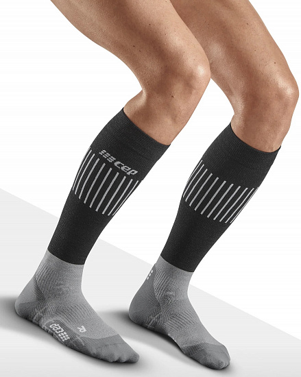 Носки женские CEP C233W Ski Ultralight Compression Tall Black/Grey - Фото 3 большая