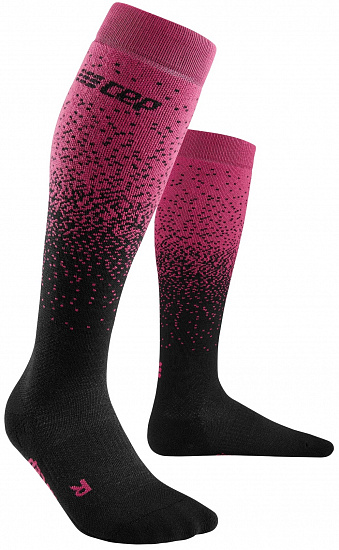 Носки женские CEP C283W Snowfall Black/Purple - Фото 1 большая