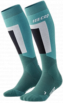 Носки мужские CEP C214M Thermo Skiing Tall V3 Turquoise/Green