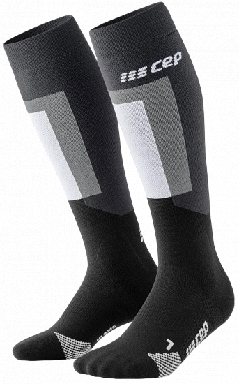 Носки мужские CEP C214M Thermo Skiing Tall V3 Black/Grey - Фото 1 большая