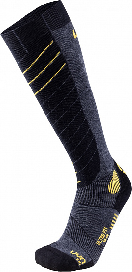 Носки мужские UYN Ski Ultra Fit Anthracite/Yellow - Фото 1 большая