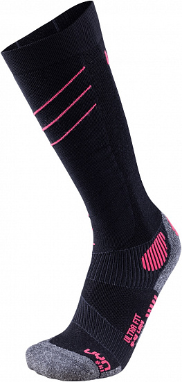 Носки женские UYN Ski Ultra Fit Black/Pink Paradise - Фото 1 большая