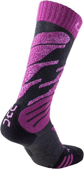 Носки детские UYN Ski Junior Anthracite Melange/Violet - Фото 2 большая