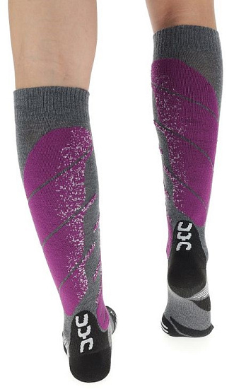 Носки женские UYN Ski All Mountain Medium Grey Melange/Purple - Фото 4 большая