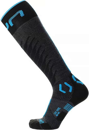 Носки мужские UYN Ski One Merino Anthracite/Turquoise - Фото 1 большая