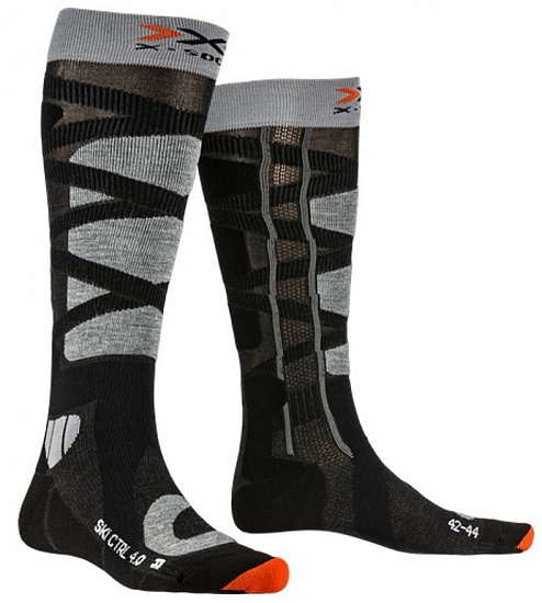 Носки X-Socks Ski Control 4.0 Anthracite Melange/Stone Grey Melange - Фото 1 большая