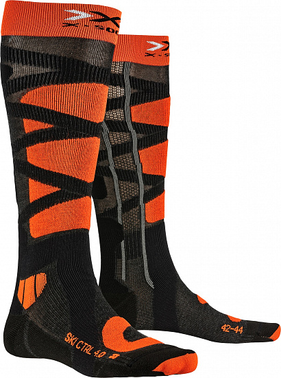 Носки X-socks Ski Control Anthracite Melange/X-Orange - Фото 1 большая
