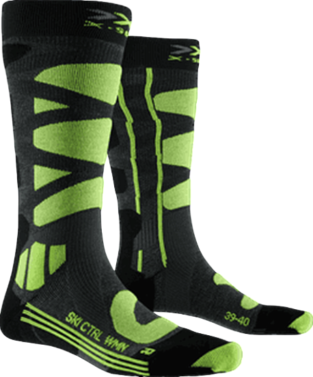 Носки женские X-Socks Ski Control 4.0 Anthracite/Phyton Yellow - Фото 1 большая