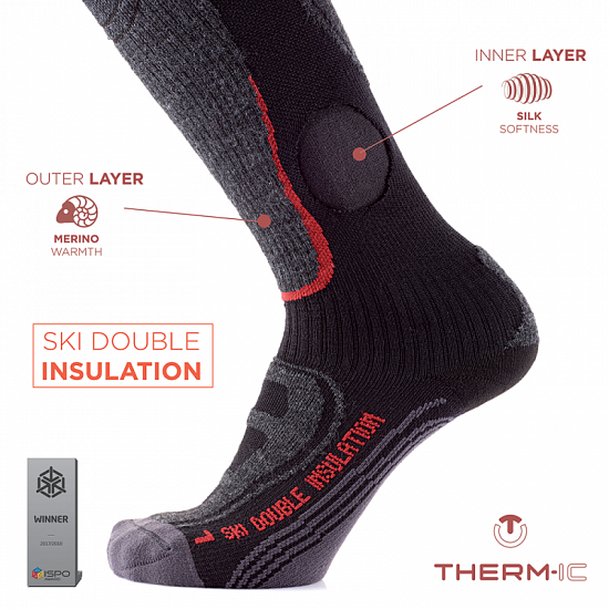 Носки Therm-Ic Ski Double Insul Black - Фото 4 большая
