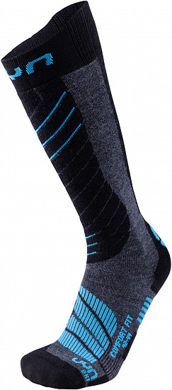 Носки мужские UYN Ski Comfort Fit Medium Grey Melange/Azure - Фото 1 большая