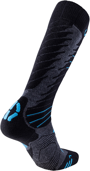 Носки мужские UYN Ski Comfort Fit Medium Grey Melange/Azure - Фото 2 большая