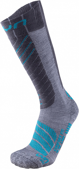 Носки женские UYN Ski Comfort Fit Grey/Turquoise - Фото 1 большая