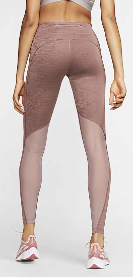 Тайтсы женские Nike Fast Mr Dark Pony/Smokey Mauve/Reflective Silv - Фото 2 большая