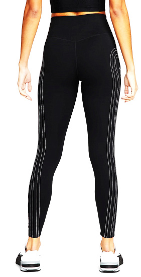 Тайтсы женские Nike Dri-FIT One Luxe Icon Clash Black - Фото 2 большая