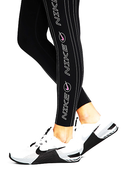 Тайтсы женские Nike Dri-FIT One Luxe Icon Clash Black - Фото 4 большая