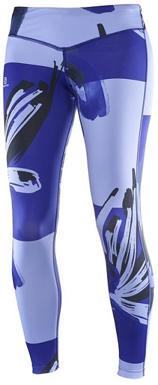 Тайтсы женские Salomon Elevate Long Bl/Bk/Baja B - Фото 1 большая