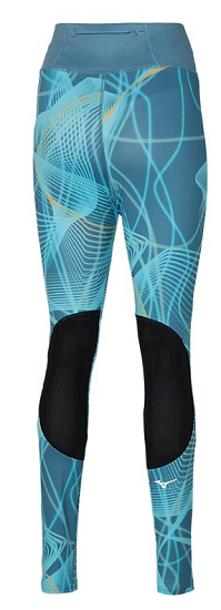 Тайтсы женские Mizuno Printed Copen Blue - Фото 2 большая