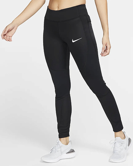 Тайтсы женские Nike Epic Lux Repel Black/Black/Reflective Silv - Фото 3 большая