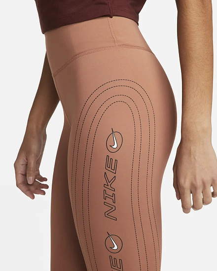 Тайтсы женские Nike Dri-FIT One Luxe Icon Clash Mineral Clay - Фото 2 большая