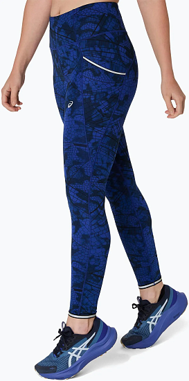 Тайтсы женские ASICS Road Lite Show Performance Black/Dark Cobalt - Фото 4 большая