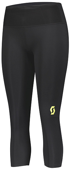 Тайтсы женские Scott RC Run 3/4 Black/Yellow - Фото 1 большая