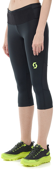 Тайтсы женские Scott RC Run 3/4 Black/Yellow - Фото 4 большая