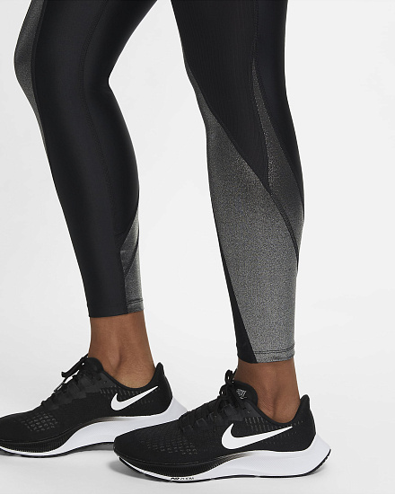 Тайтсы женские Nike Icon Clash Speed 7/8 Black/Metallic Gold - Фото 6 большая