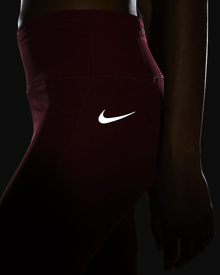 Тайтсы женские Nike Epic Fast Pomegranate/Dark Beetroot - Фото 5 большая