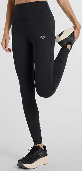 Тайтсы женские New Balance NB Sleek High Rise 25 Black - Фото 3 большая