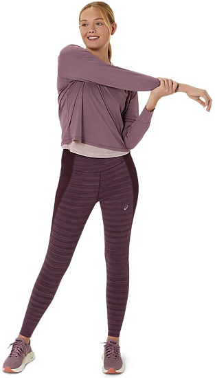 Тайтсы женские ASICS Nagino Run Dark Aubergine Heather - Фото 8 большая