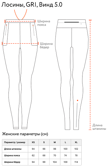 Тайтсы женские GRI Винд 5.0 Чёрный - Фото 9 большая