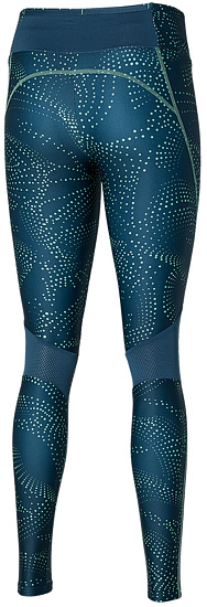 Тайтсы женские Mizuno Active Tights Blue Wing Teal - Фото 2 большая