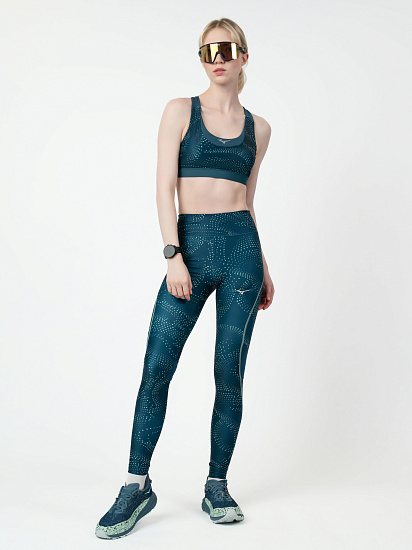Тайтсы женские Mizuno Active Tights Blue Wing Teal - Фото 7 большая