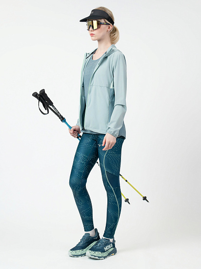 Тайтсы женские Mizuno Active Tights Blue Wing Teal - Фото 8 большая