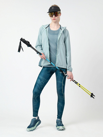 Тайтсы женские Mizuno Active Tights Blue Wing Teal - Фото 9 большая