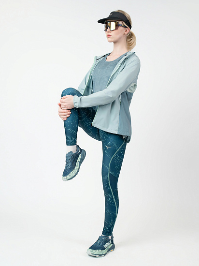Тайтсы женские Mizuno Active Tights Blue Wing Teal - Фото 11 большая