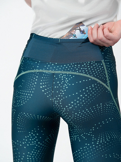 Тайтсы женские Mizuno Active Tights Blue Wing Teal - Фото 12 большая