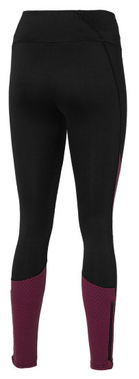 Тайтсы женские Mizuno Warmalite Black/Grape Wine - Фото 2 большая