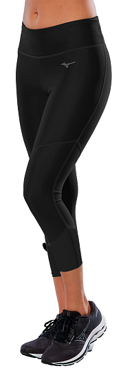 Тайтсы женские Mizuno Core 3/4 Black - Фото 3 большая