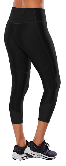 Тайтсы женские Mizuno Core 3/4 Black - Фото 4 большая