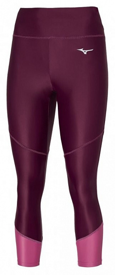Тайтсы женские Mizuno Core 3/4 Grape Wine - Фото 1 большая