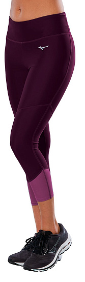 Тайтсы женские Mizuno Core 3/4 Grape Wine - Фото 3 большая