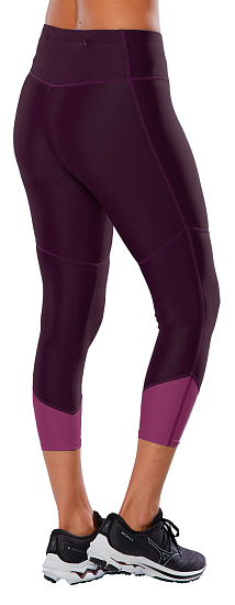 Тайтсы женские Mizuno Core 3/4 Grape Wine - Фото 4 большая